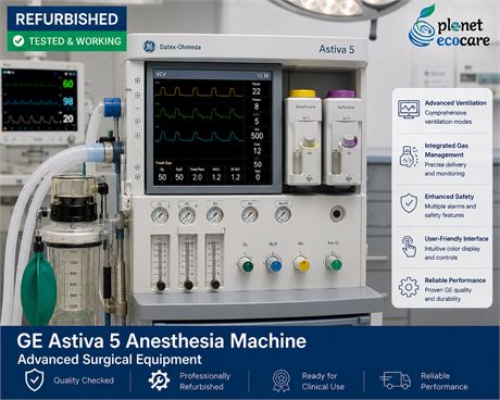 GE Astiva 5 Anesthesia Machine Advanced Surgical Equipment