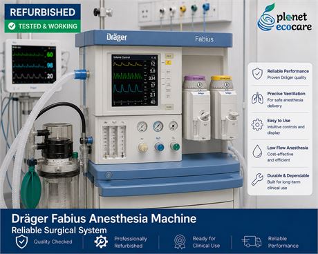 Drager Fabius Anesthesia Machine Reliable Surgical System