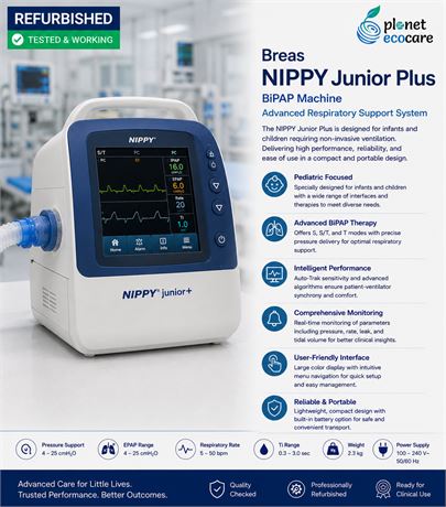 Breas Nippy Junior Plus Bipap Machine Advanced Respiratory Support System