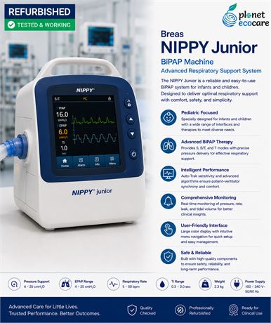 Breas Nippy Junior Plus Bipap Machine Advanced Support System