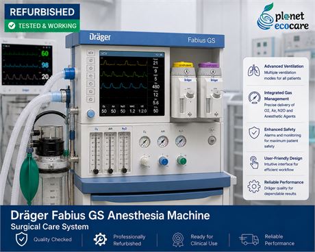 Drager Fabius GS Anesthesia Machine Surgical Care System