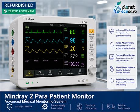 Mindray Mindray 2 Para Patient Monitor Advanced Medical Monitoring System