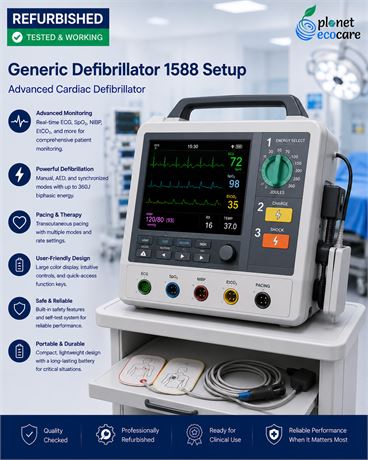 Generic Defibrillator 1588 Setup Advanced Cardiac Defibrillator