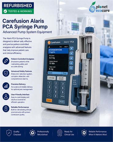 Carefusion Alaris PCA Syringe Pump Advanced Pump System Equipment